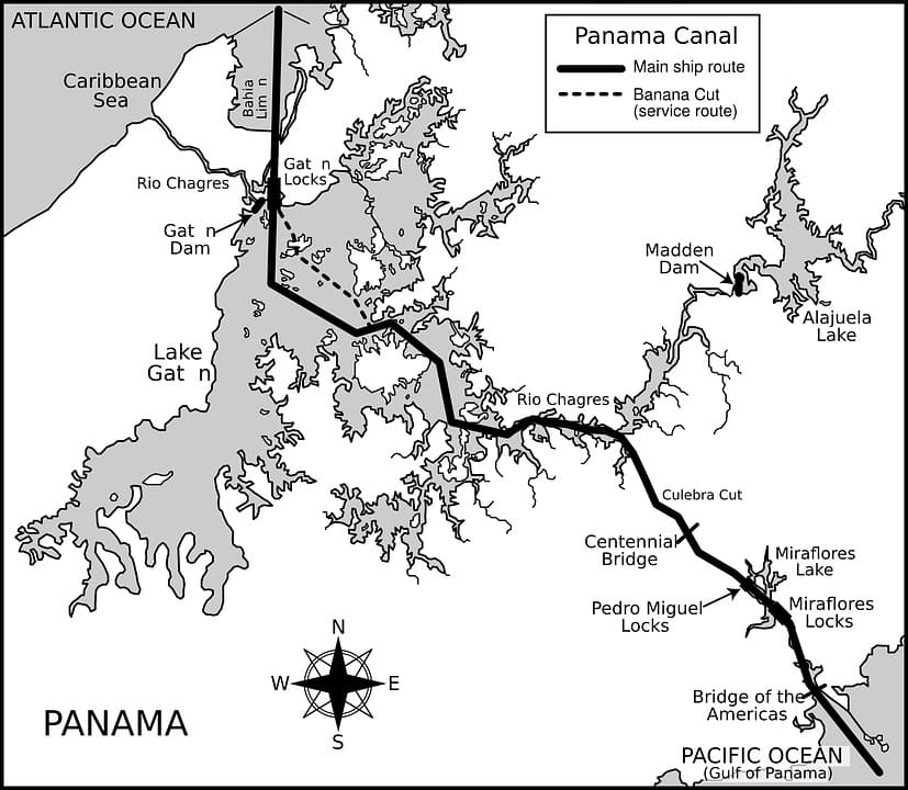 Printable Panama Topographic Map