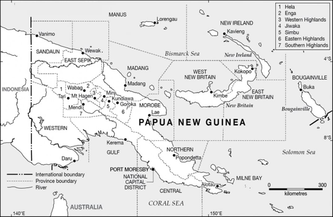 Printable Papua New Guinea Map Capital City