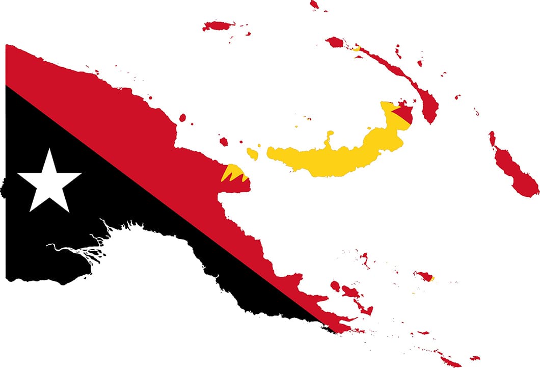 Printable Papua New Guinea Map Flag