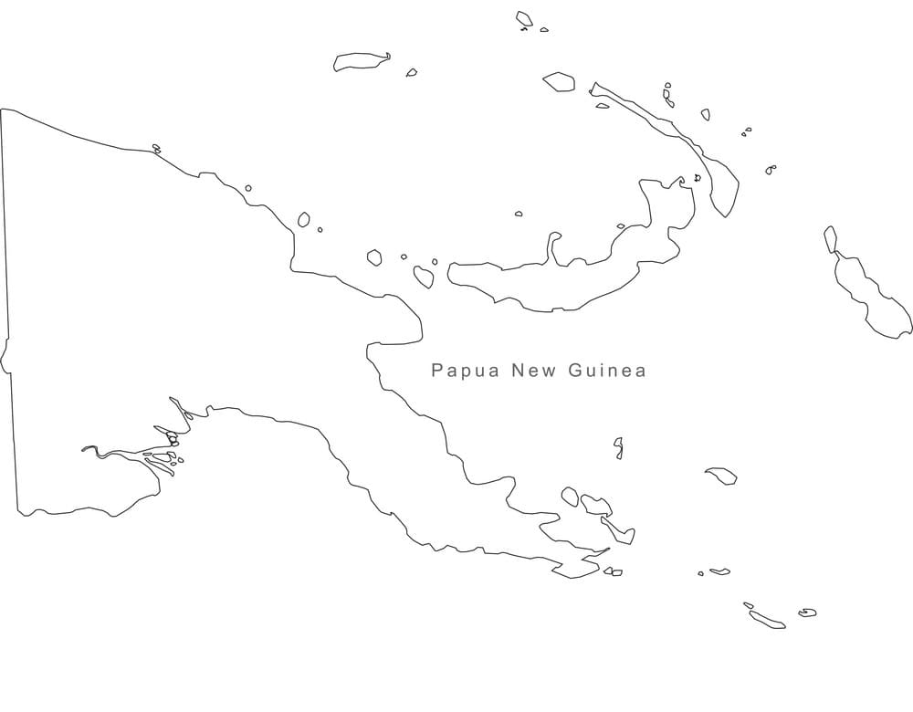 Printable Papua New Guinea Map Outline