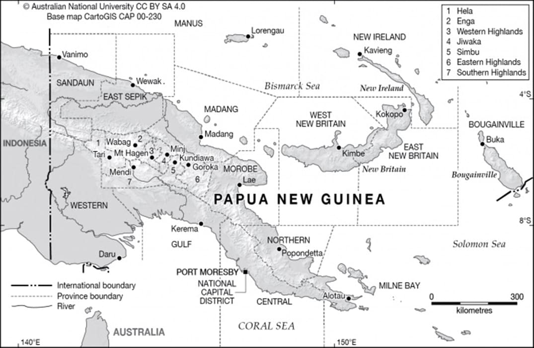 Printable Papua New Guinea Map Physical
