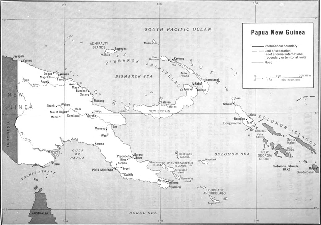 Printable Papua New Guinea Map Provinces