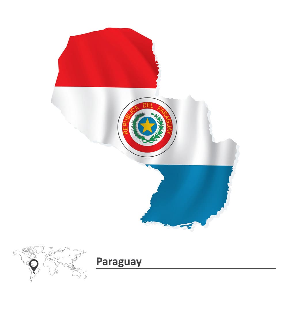 Printable Paraguay Flag Map