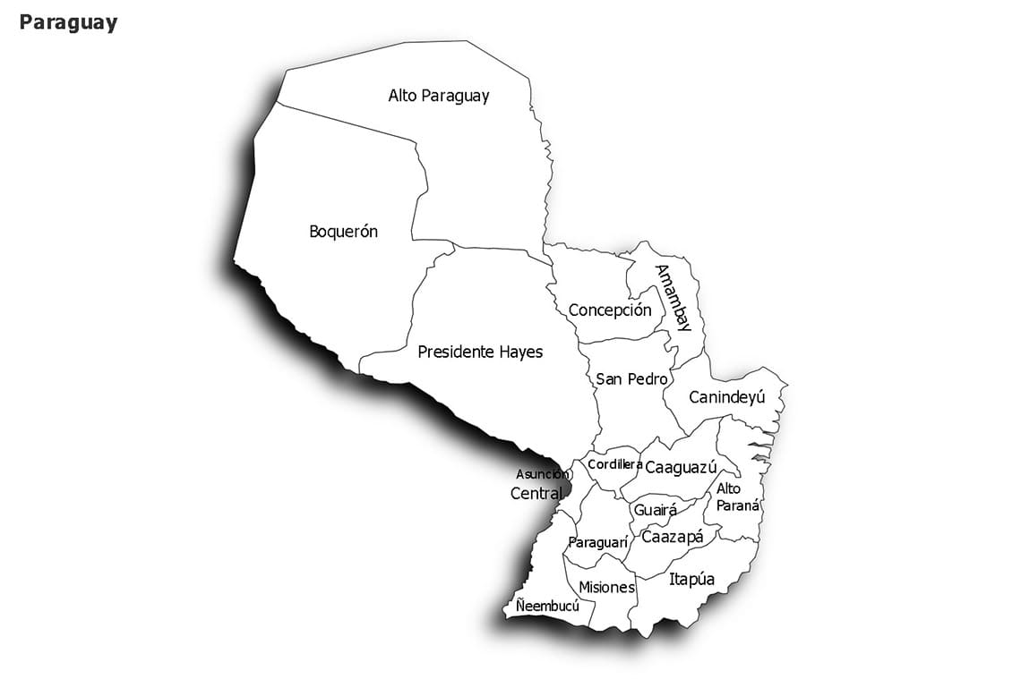 Printable Paraguay Map Simple