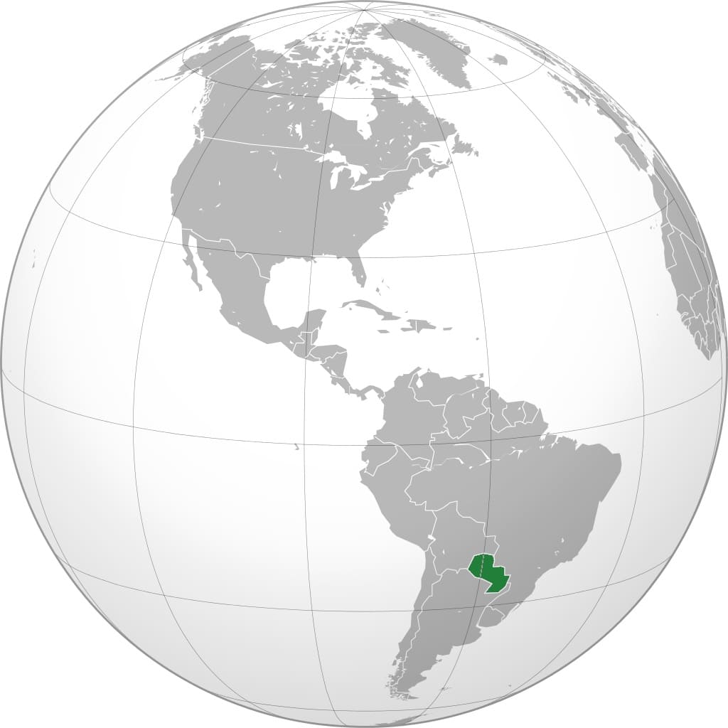 Printable Paraguay On World Map