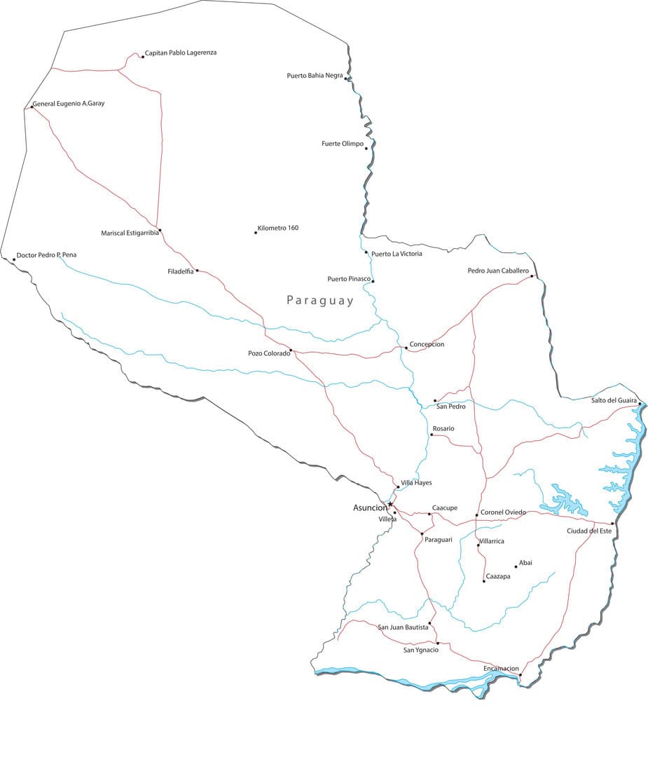Printable Paraguay River Map