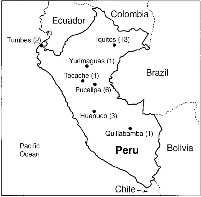 Printable Peru Country Map