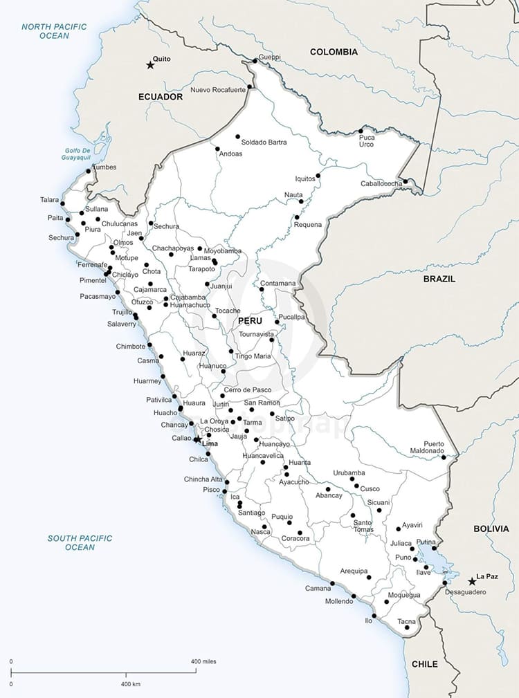 Printable Peru Political Map