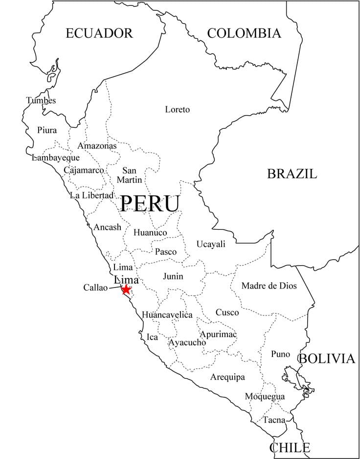 Printable Peru Provinces Map