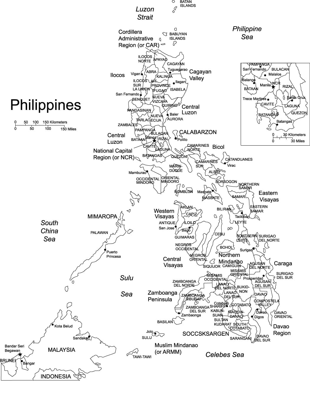 Printable Philippines Map In Asia