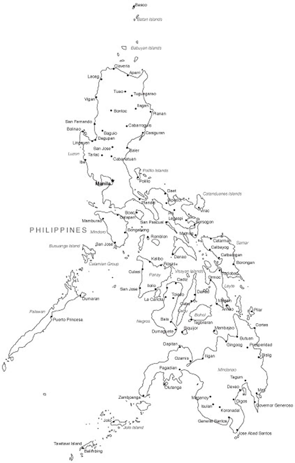 Printable Philippines Map Regions And Provinces