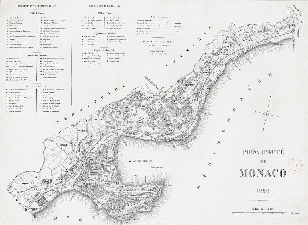 Printable Physical Map Of Monaco