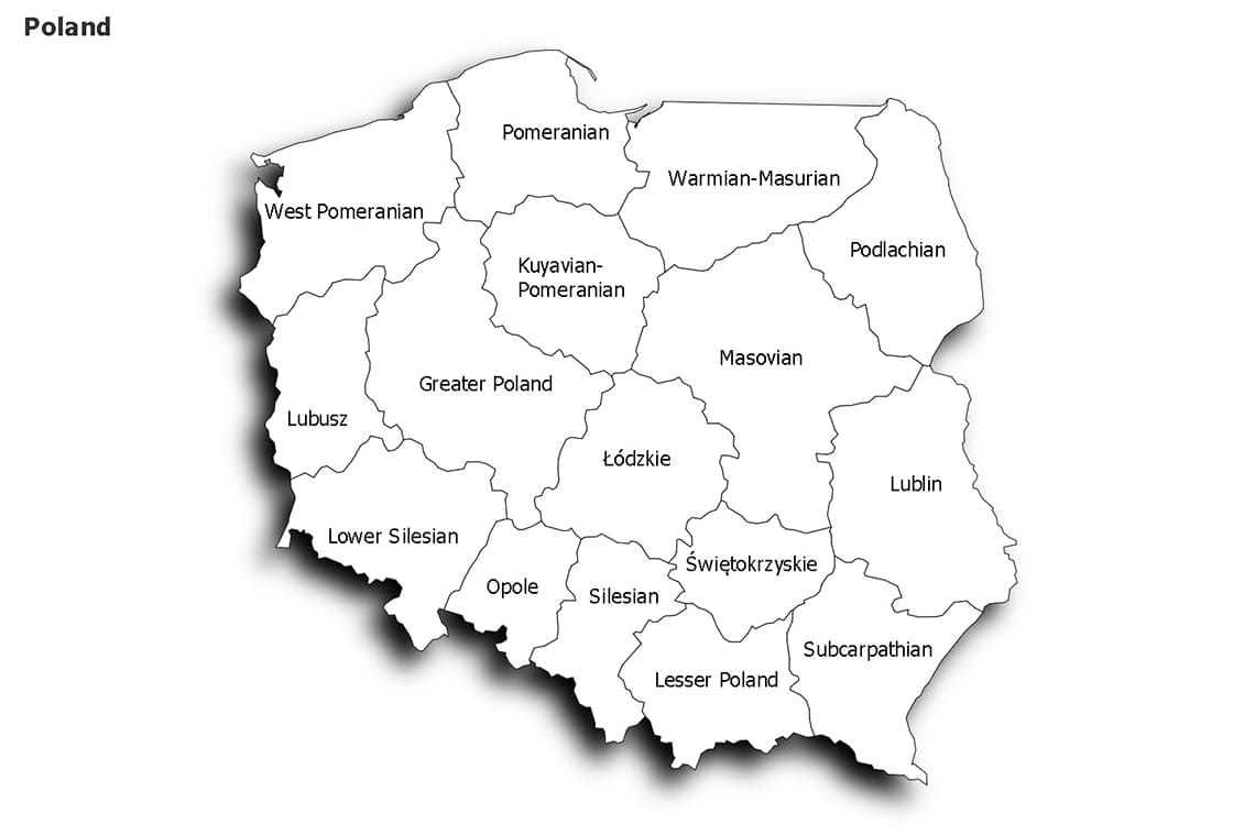 Printable Poland Map And Cities