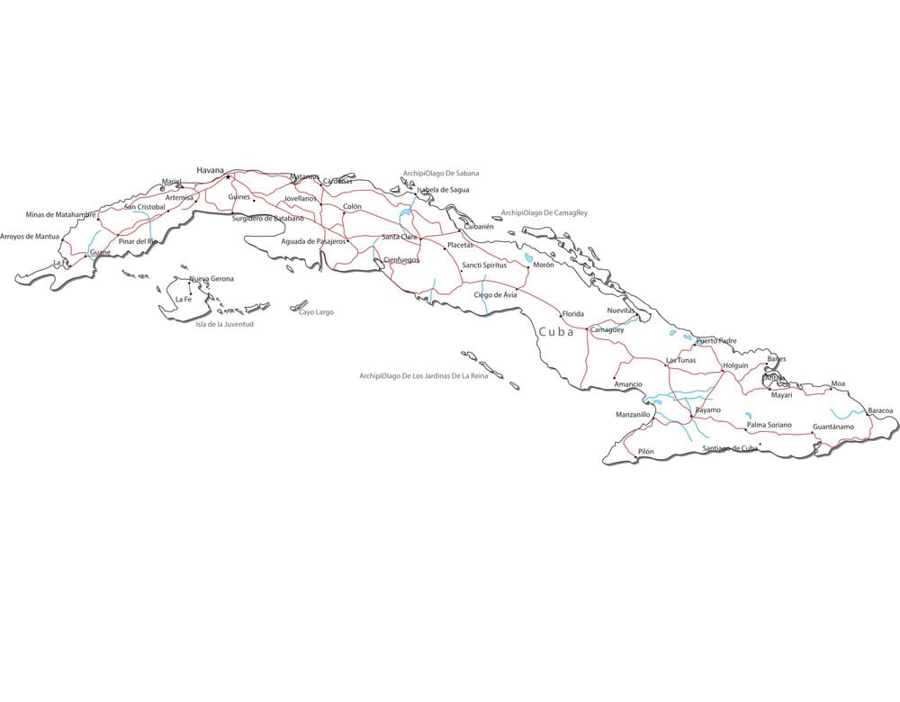 Printable Political Map Of Cuba