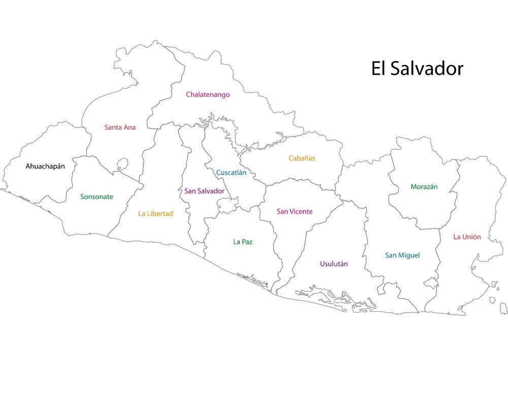 Printable Political Map Of El Salvador