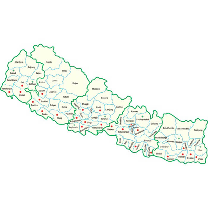 Printable Political Map Of Nepal
