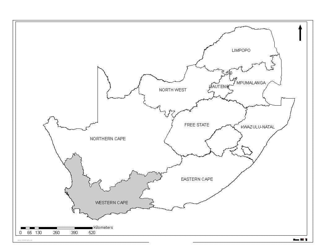 Printable Political Map Of South Africa