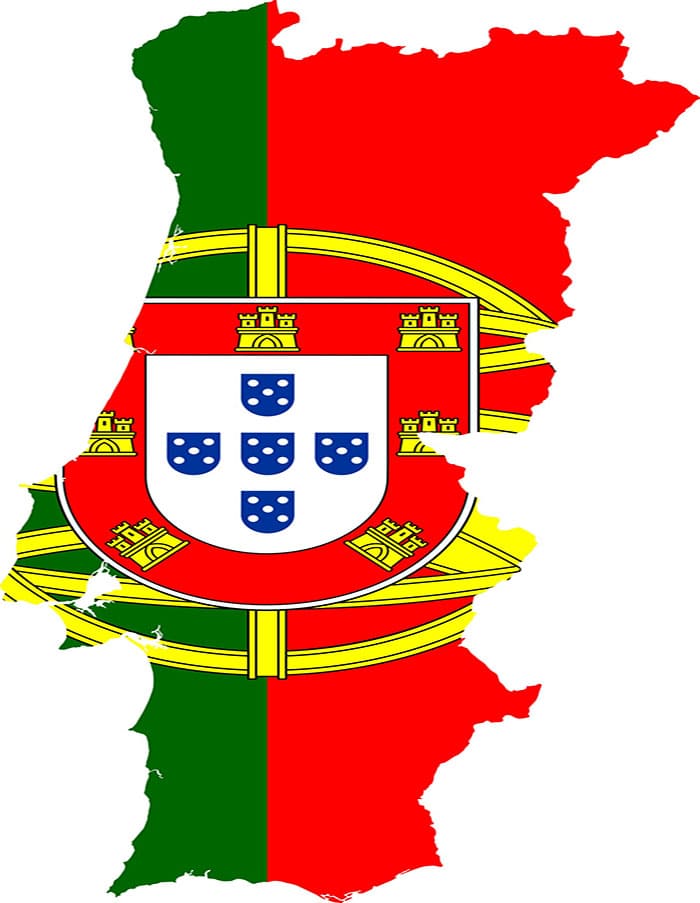 Printable Portugal Flag Map
