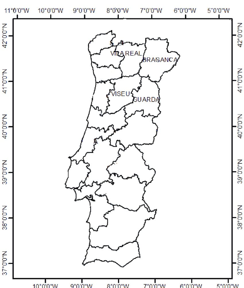 Printable Portugal Regions Map