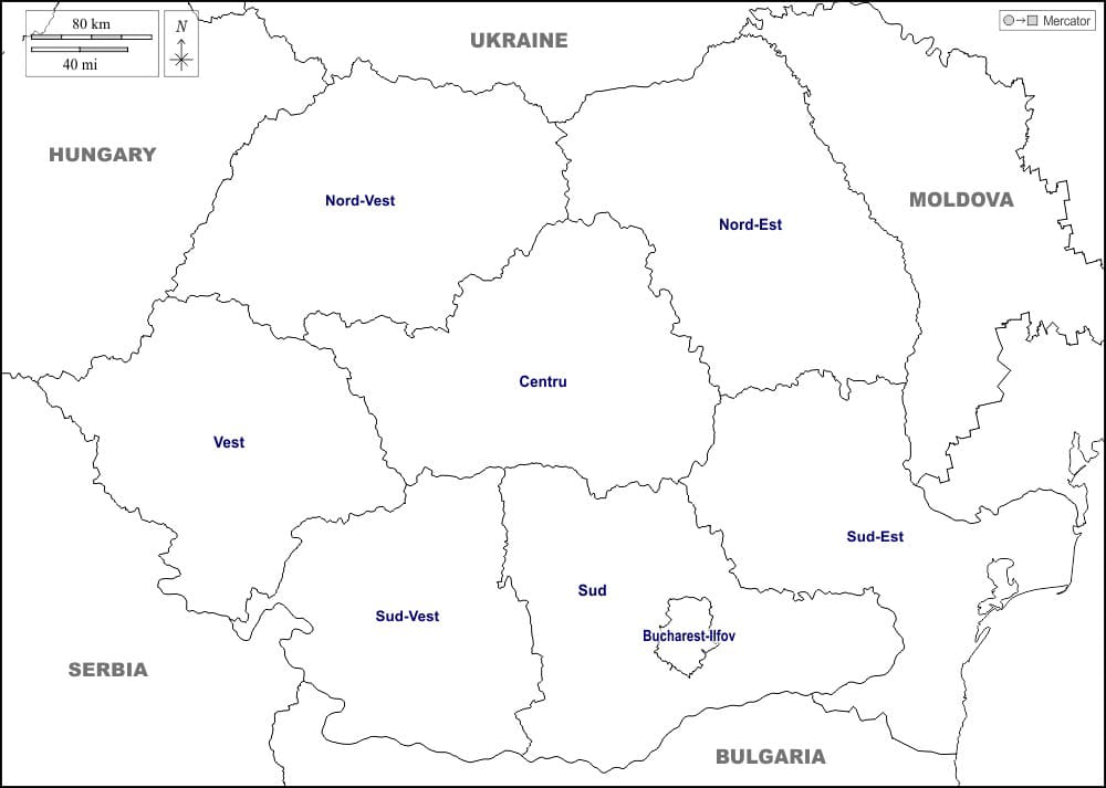Printable Romania Map And Neighbouring Countries
