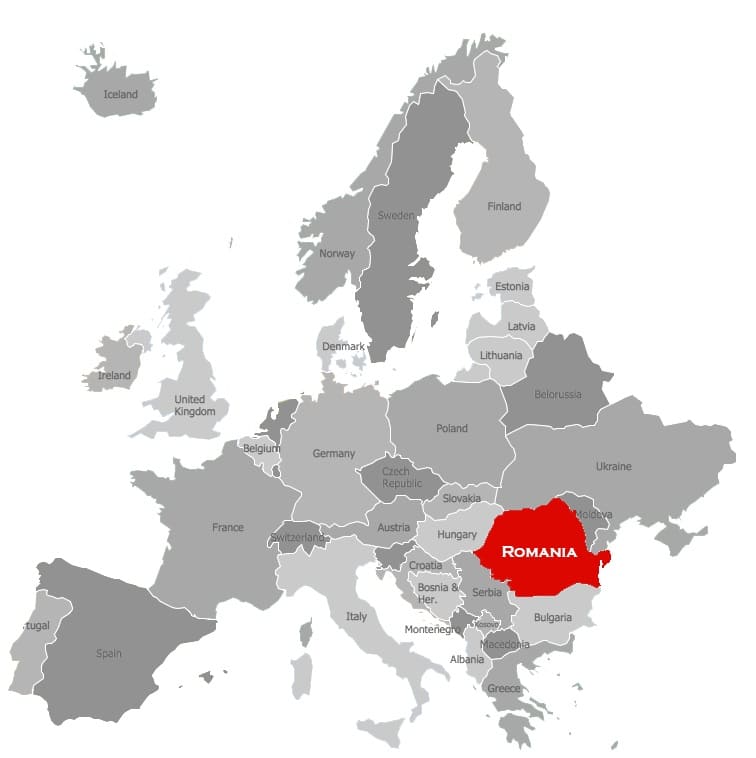 Printable Romania Map Europe