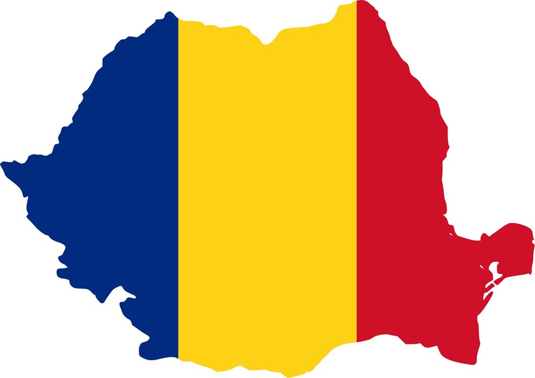 Printable Romania Map Flag