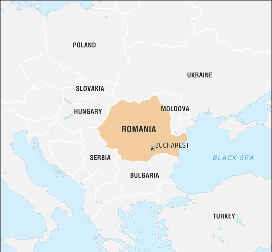 Printable Romania Map World