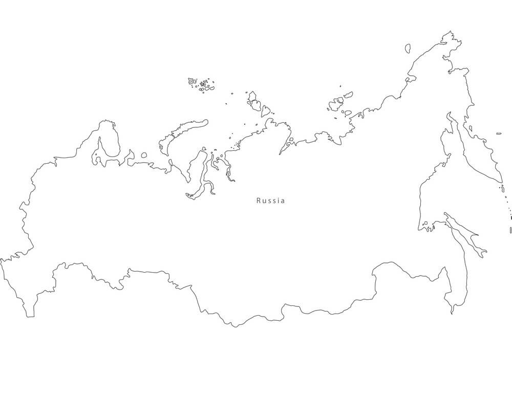 Printable Russia Map Black White Outline