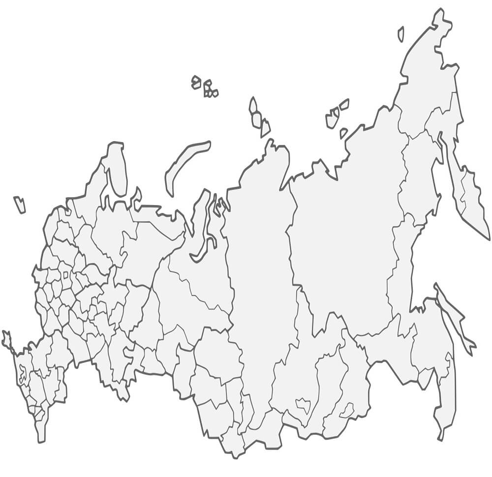 Printable Russia Map Gray