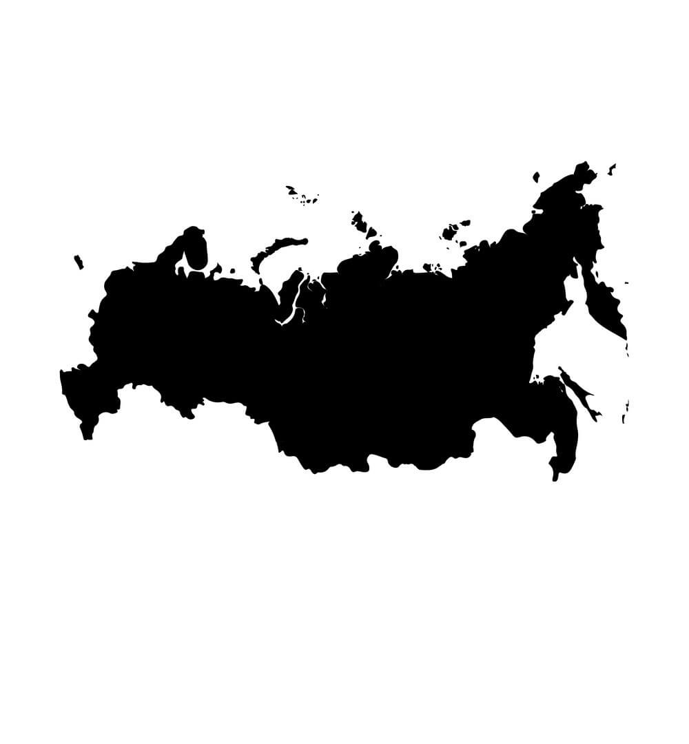 Printable Russia Map Isolated Black