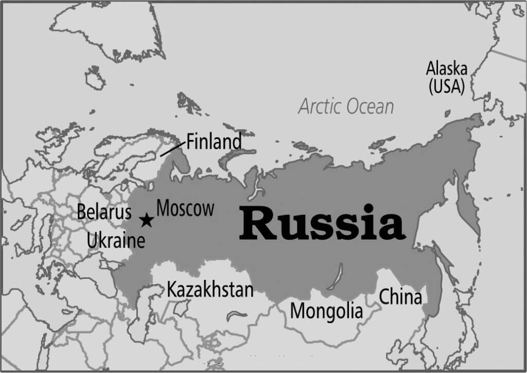Printable Russia Map Labeled