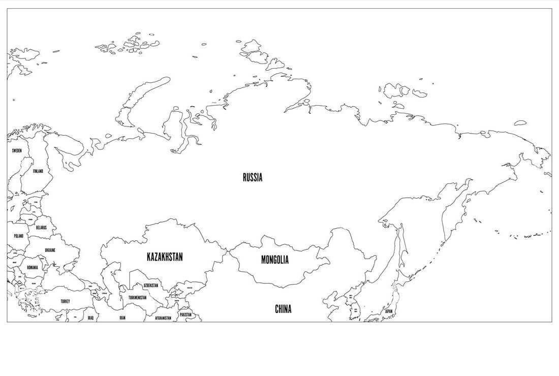 Printable Russia Map Political