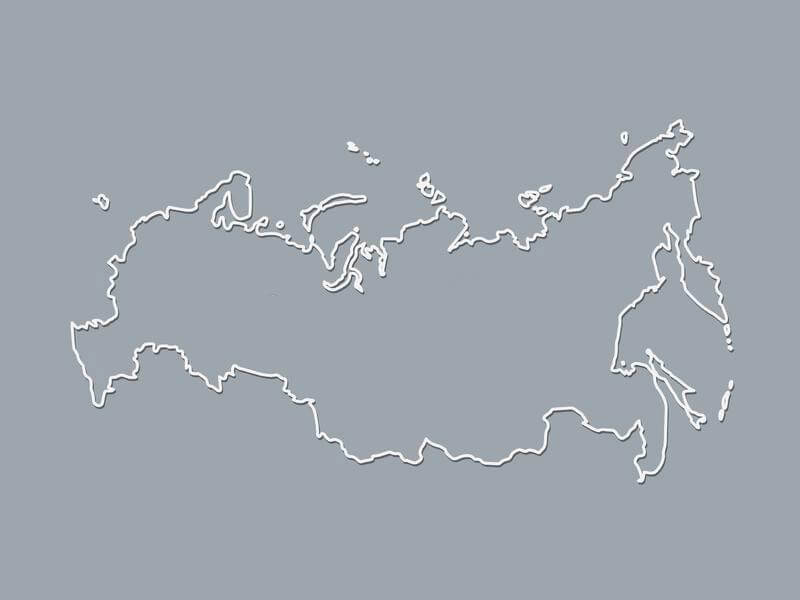 Printable Russia Map With Outline on Dark Background