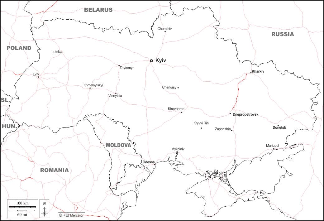 Printable Russia Ukraine Border Map
