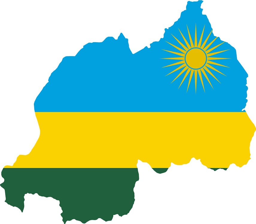 Printable Rwanda Map Flag