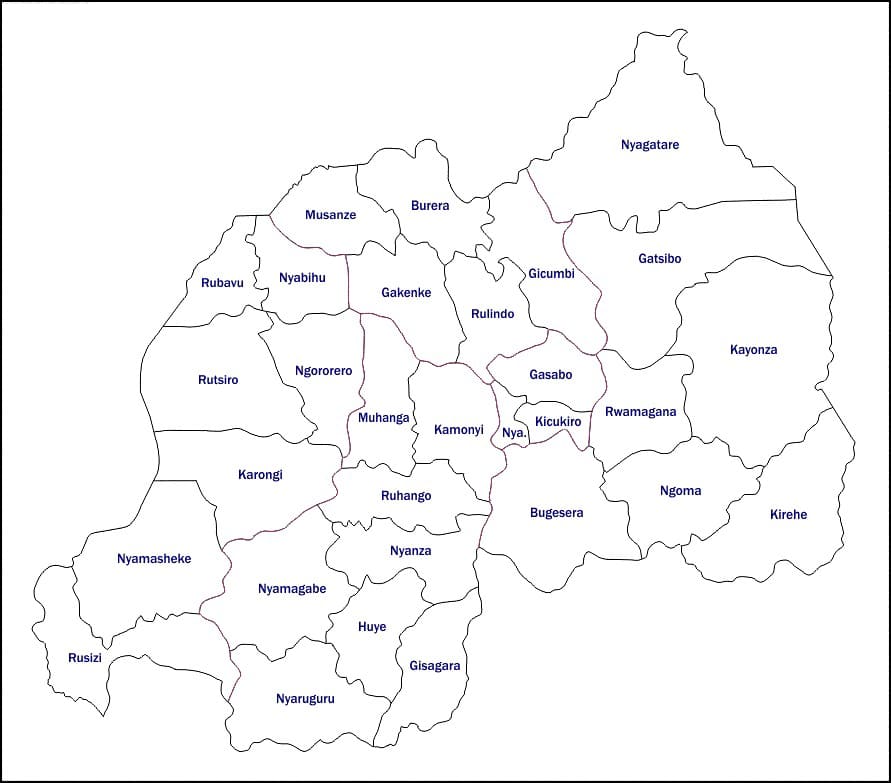 Printable Rwanda Map Provinces