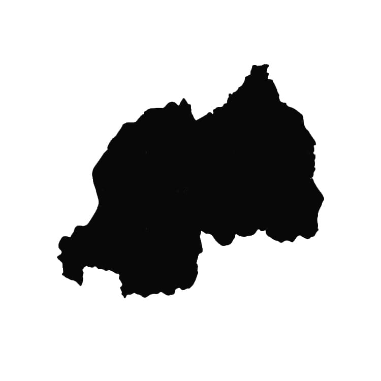 Printable Rwanda Map Silhouette