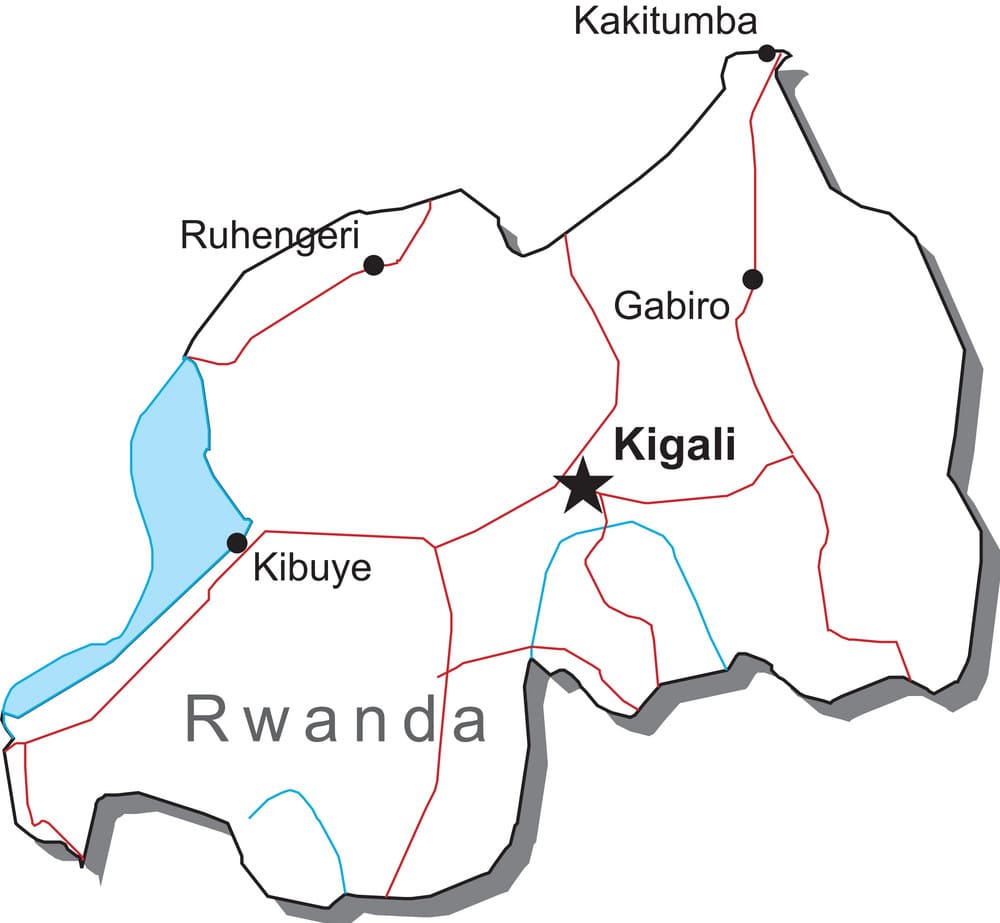 Printable Rwanda Map With Regions