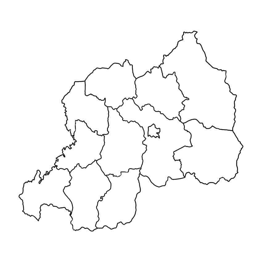 Printable Rwanda Provinces Map
