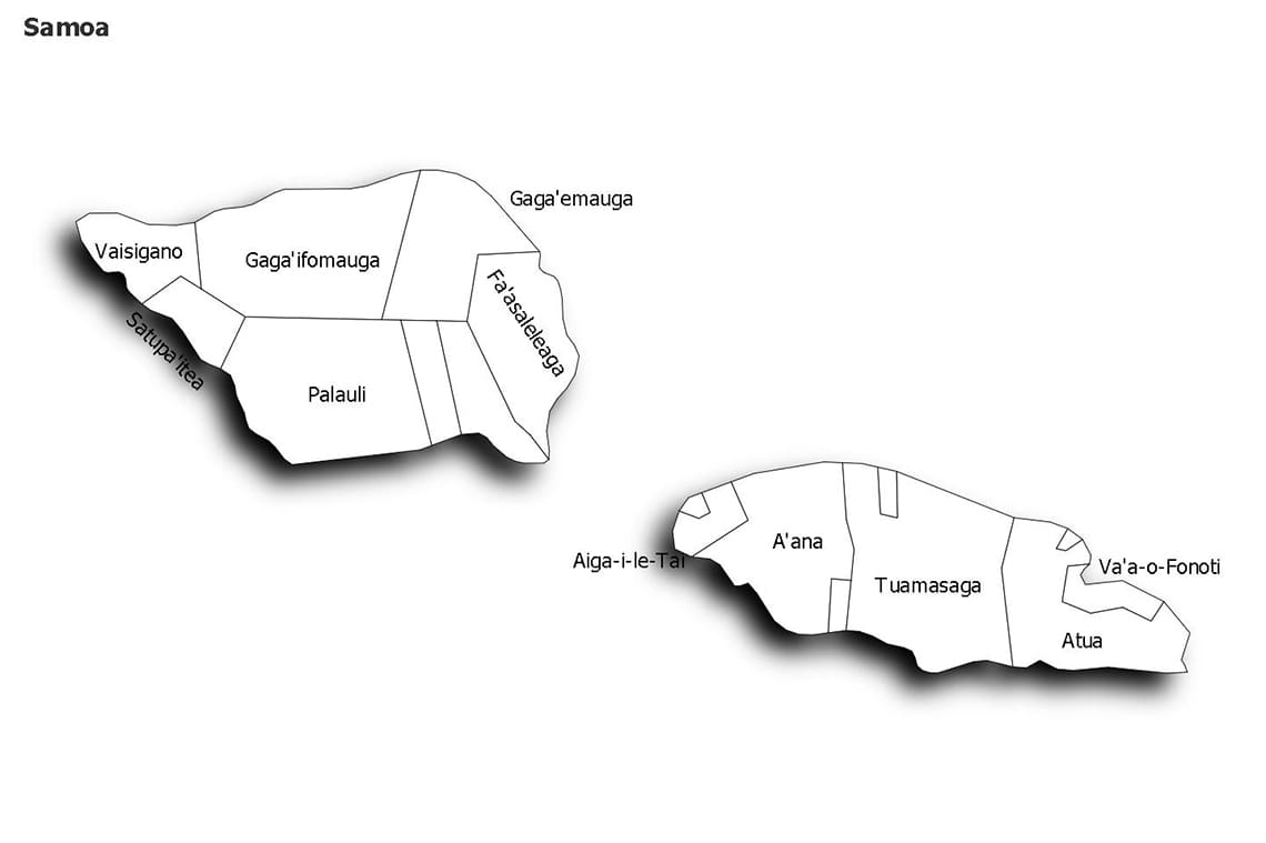 Printable Samoa Country Map
