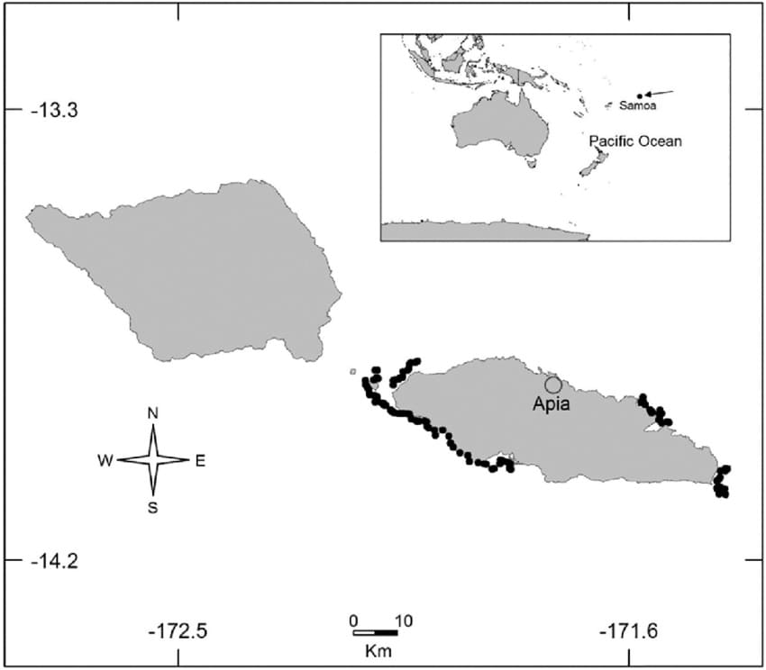 Printable Samoa Location Map