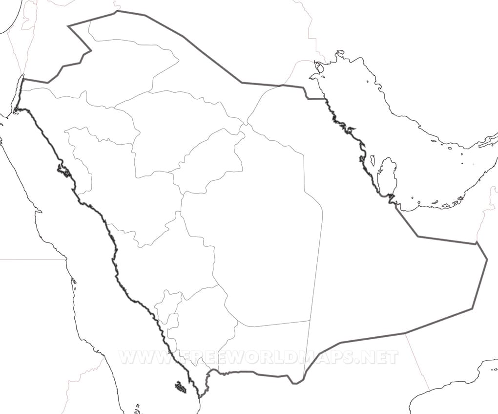 Printable Saudi Arabia Map Outline