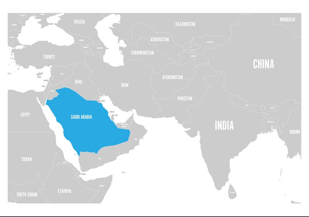 Printable Saudi Arabia World Map