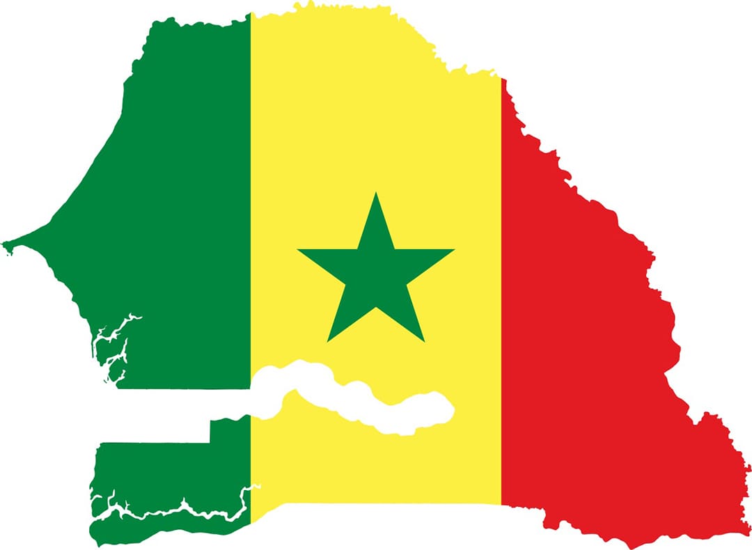 Printable Senegal Flag Map