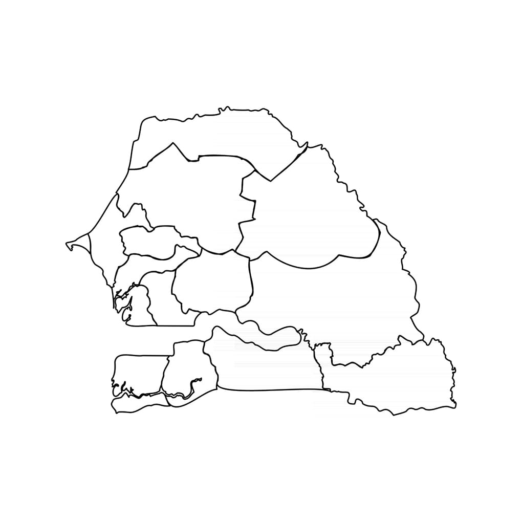 Printable Senegal Map Political