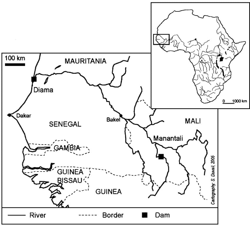 Printable Senegal River Map