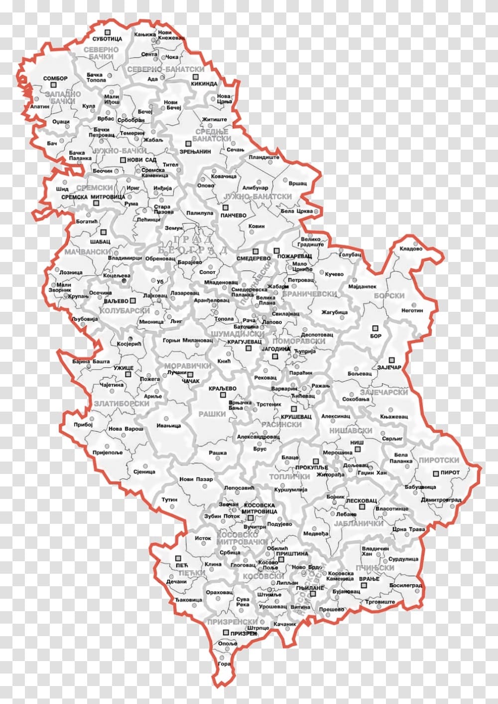 Printable Serbia Capital Map