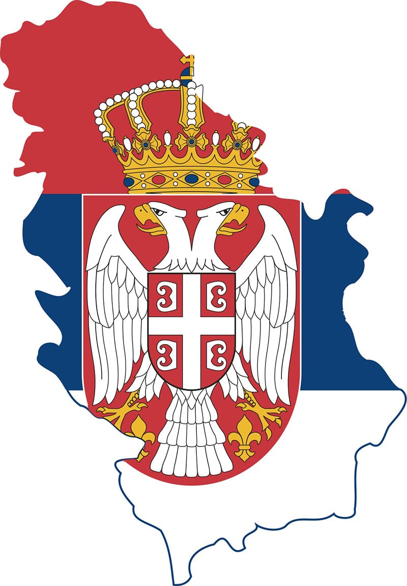 Printable Serbia Flag Map
