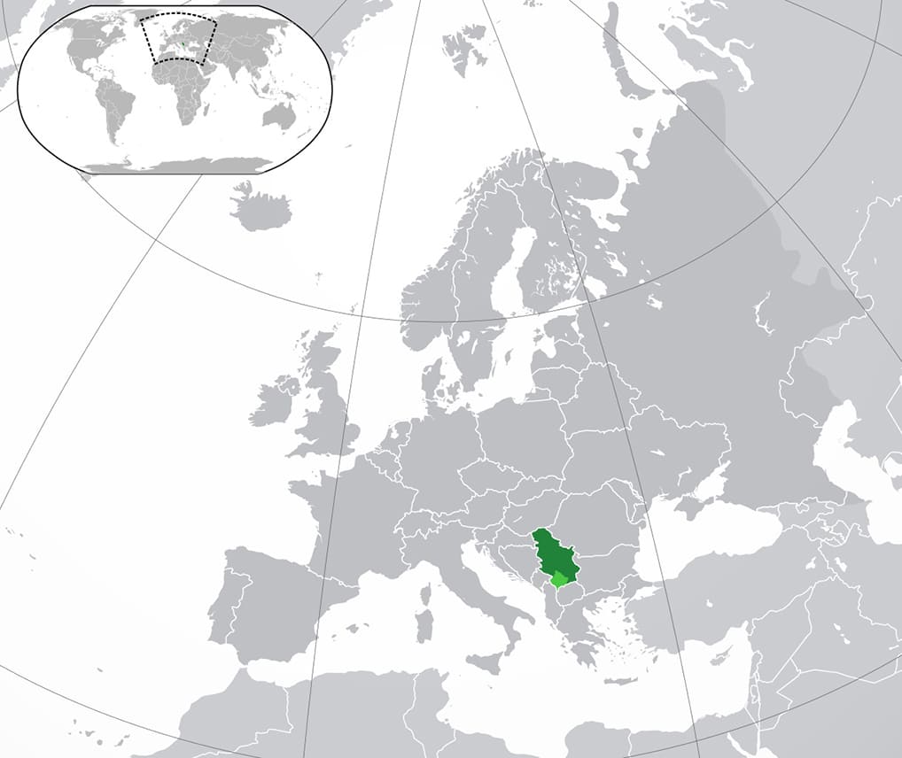 Printable Serbia Map Of Europe