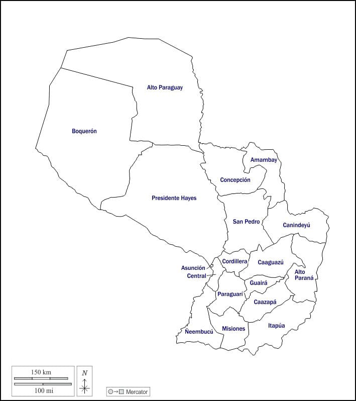 Printable Show Me A Map Of Paraguay